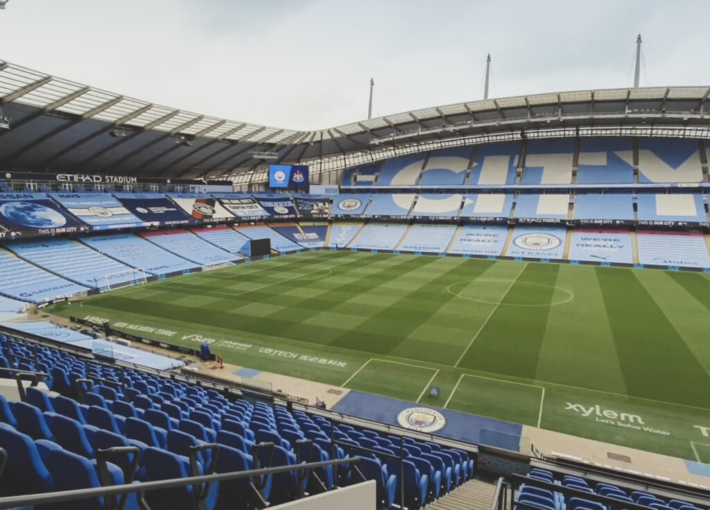 An empty Etihad stadium